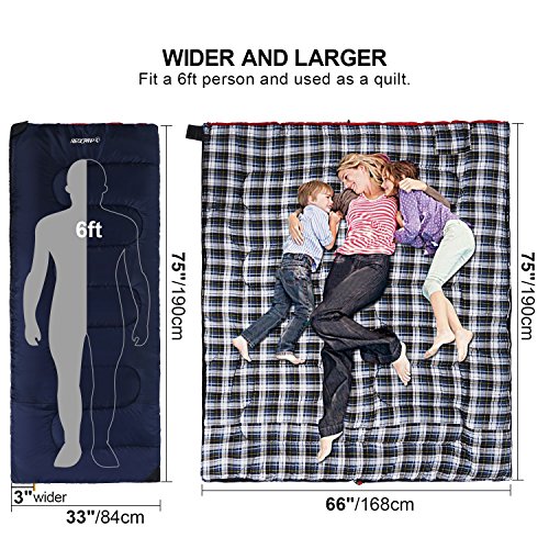 REDAMP Flannel Sleeping Bag for Camping, Hiking, Climbing