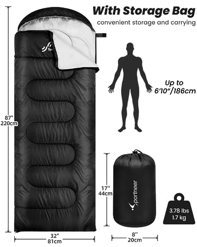 Adults 3-4 Season Warm Weather Waterproof Camping Sleeping Bag