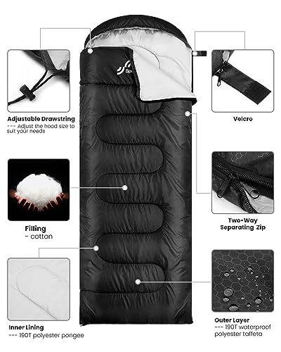Adults 3-4 Season Warm Weather Waterproof Camping Sleeping Bag