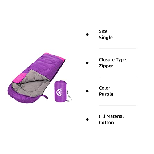 3-Season Lightweight Waterproof Sleeping Bag for Camping & Hiking