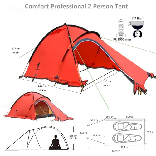 Geertop Ultralight 2 Person 4 Season Camping Tent
