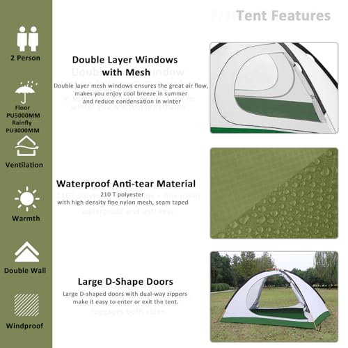 GEERTOP 2 Person 4 Season Backpacking Tent Lightweight
