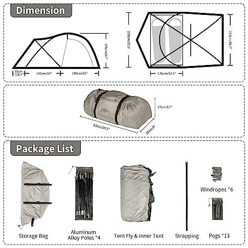 Naturehike Massif Hot Tent: 4 Person Winter Camping
