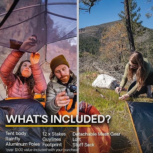 Featherstone UL 2 Person Backpacking Tent: Waterproof, Lightweight