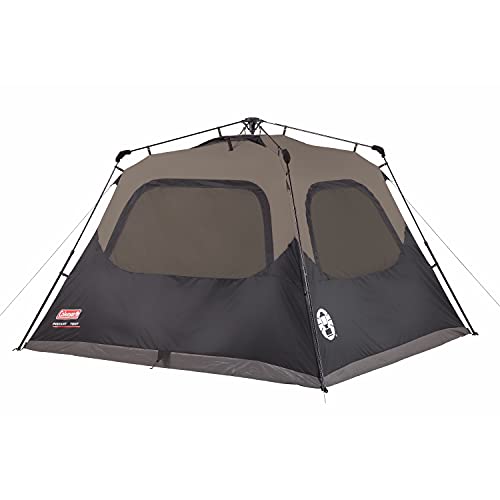 Coleman 6 Person Instant Setup Cabin Tent, Brown/Black