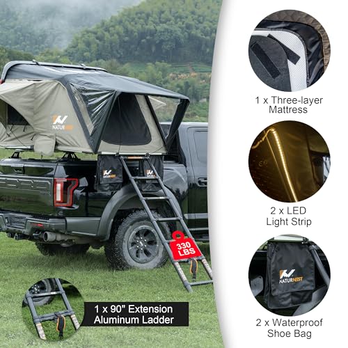 Naturnest Hard Shell Rooftop Tent for Camping, 3-Person