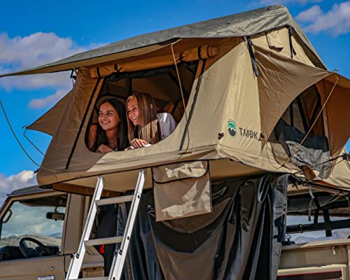 3 Person Roof Top Tent with Tan & Green