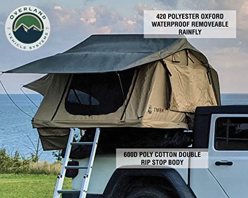 3 Person Roof Top Tent with Tan & Green