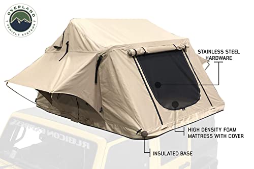 3 Person Roof Top Tent with Tan & Green