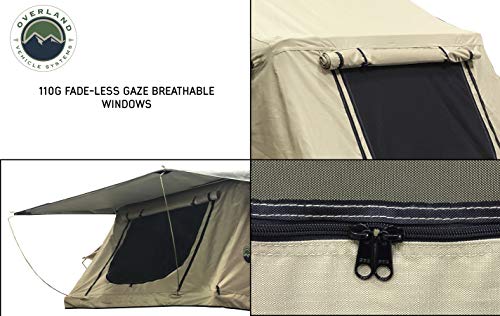 3 Person Roof Top Tent with Tan & Green