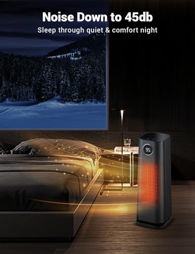 Portable 1500W Oscillating Space Heater with Remote