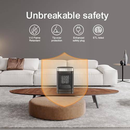 Compact 1500W Rotating Electric Space Heater