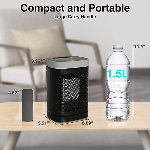 Compact 1500W Rotating Electric Space Heater