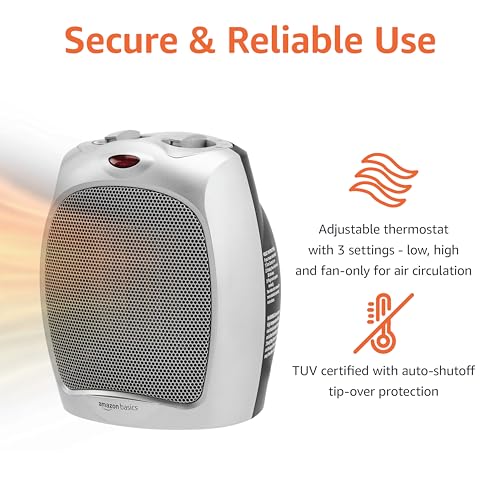 Portable Ceramic Space Heater with Adjustable Thermostat
