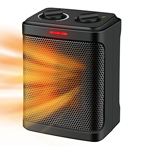 Andily Electric Space Heater with Thermostat - Matte Black