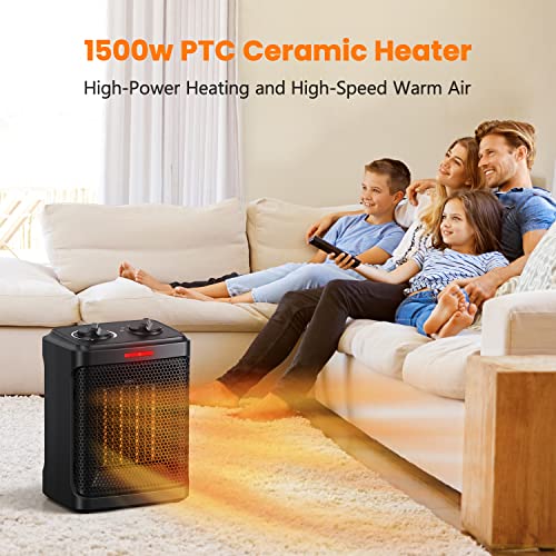 Andily Electric Space Heater with Thermostat - Matte Black