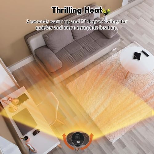 Oscillating Portable Space Heater with Remote Control