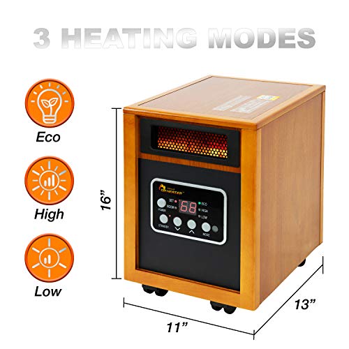Dr Infrared Portable 1500-Watt Space Heater - Cherry