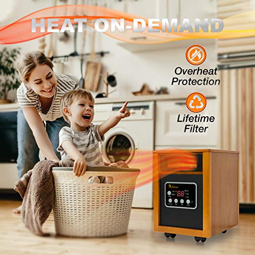 Dr Infrared Portable 1500-Watt Space Heater - Cherry