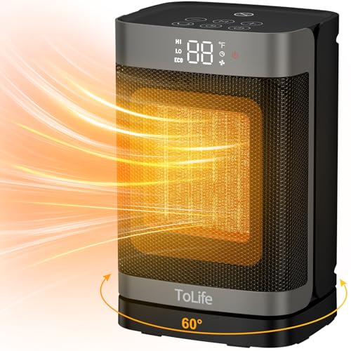 Portable Electric Space Heater with Thermostat and Oscillation