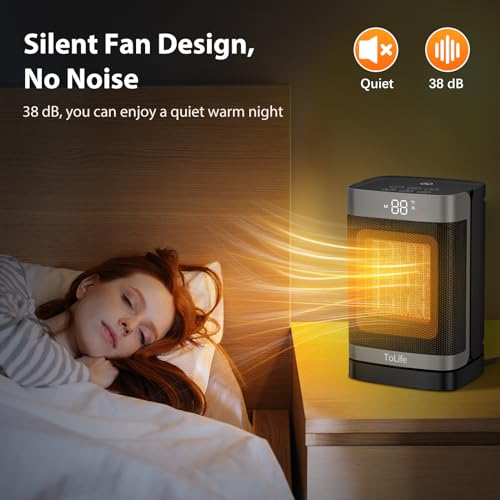 Portable Electric Space Heater with Thermostat and Oscillation