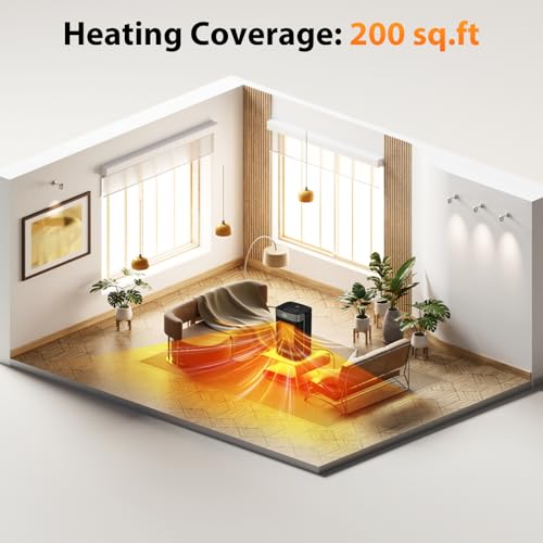 Portable Electric Space Heater with Thermostat and Oscillation