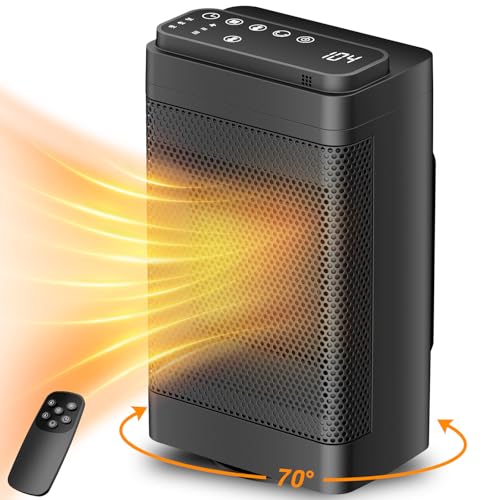 Portable Indoor Space Heater with Thermostat and Remote