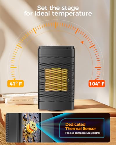 Portable Indoor Space Heater with Thermostat and Remote