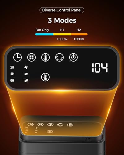 Portable Indoor Space Heater with Thermostat and Remote