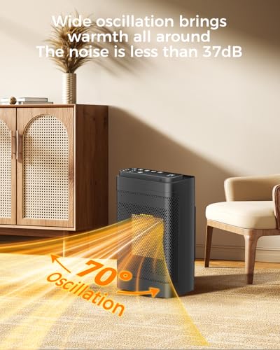 Portable Indoor Space Heater with Thermostat and Remote