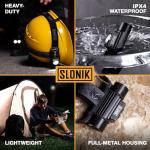 SLONIK Headlamp Rechargeable - 1000 Lumen LED USB Rechargeable Headlight - IPX8 Waterproof Head Lamp with Bright 60 ft Flashlight Beam - Hiking & Outdoor Camping Gear, Black