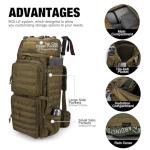 Mardingtop 75L Molle Hiking Backpack with Rain Cover