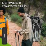 FUNDANGO Loveseat Camping Chairs for 2 People, Black/Grey