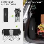 FUNDANGO Loveseat Camping Chairs for 2 People, Black/Grey