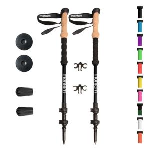 Montem Black Ultra Strong Trekking Poles, One Pair