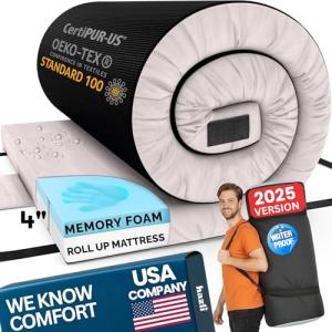 Memory Foam Camping Mattress Pad - CertiPUR-US Certified
