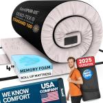 Memory Foam Camping Mattress Pad - CertiPUR-US Certified