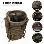 60L Molle Hiking Backpack with Rain Cover - Khaki