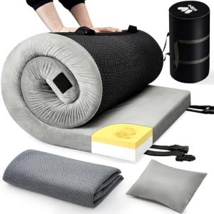 Willpo Memory Foam Camping Mattress Lightweight, Waterproof Gray