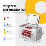 BougeRV 23 Quart Portable Car Refrigerator Freezer