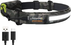OPTIMAL VENTURES Liteband PRO 1000 Series Camo Wide-Beam Adjustable Personal Headlamp, 210° Illumination, Battery-Powered, Fits Hard Hats and Helmets, LBP1000-L34C, 1000 Lumens, Camo …