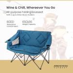 ARROWHEAD OUTDOOR Folding Double Camping Loveseat with Cup Holders