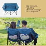 ARROWHEAD OUTDOOR Folding Double Camping Loveseat with Cup Holders