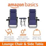 Outdoor Zero Gravity Lounge Chairs with Side Table, Blue