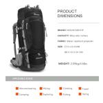 MOUNTAINTOP 80L Internal Frame Backpack for Man & Women