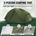 Forceatt 3 Person Camping Tent: Waterproof, Windproof, Ultralight