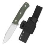 QSP Bison Fixed Blade Knife, D2 Blade, Green Micarta