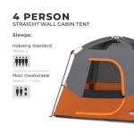 CORE 4 Person Cabin Tent with Organizer & Carry Bag