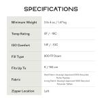 NEMO Sonic™ Down 0℉ Mummy Sleeping Bag Regular