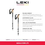 LEKI Makalu Cork Lite Aluminum Walking Poles - Orange
